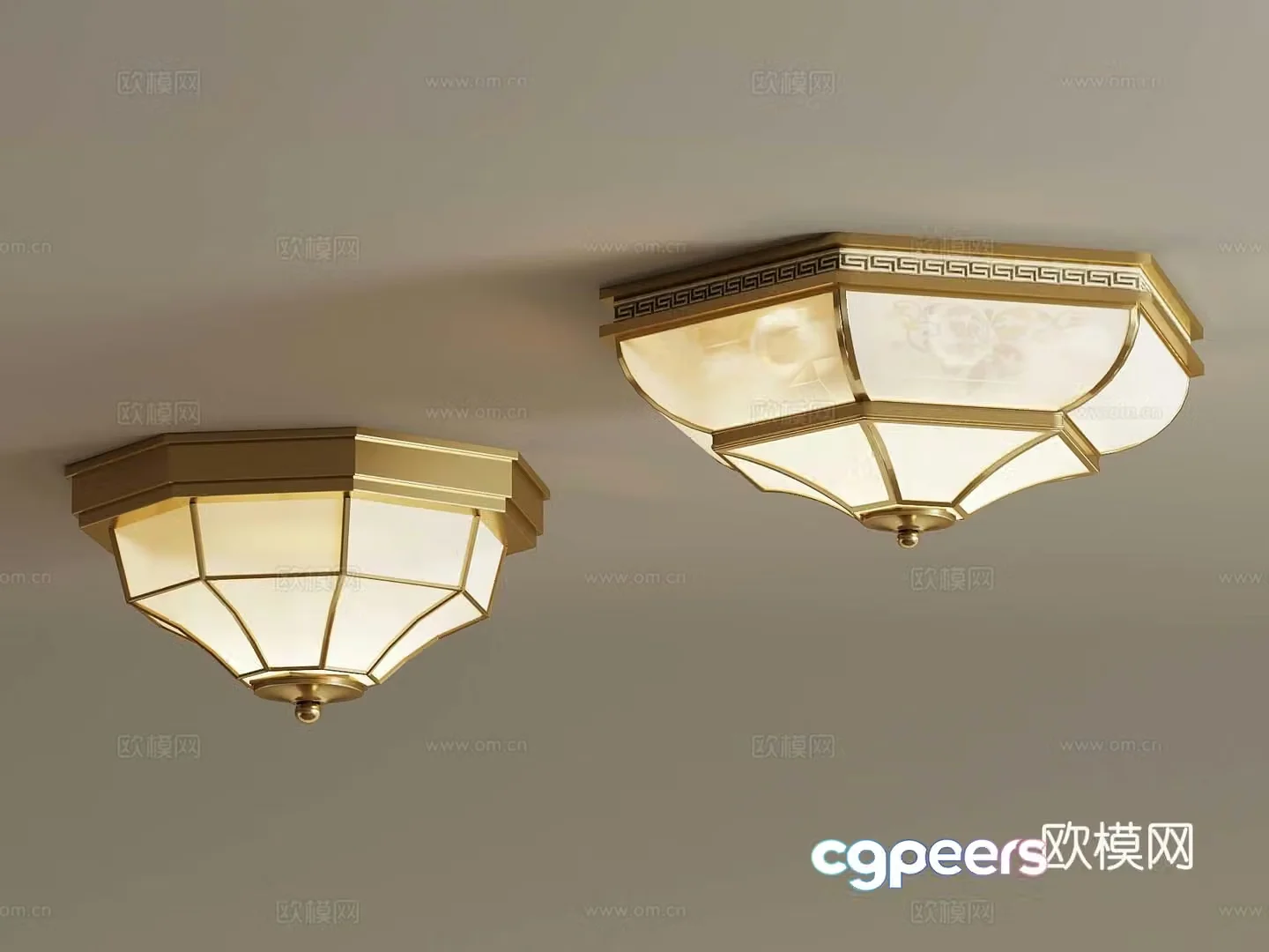French ceiling light 3D model