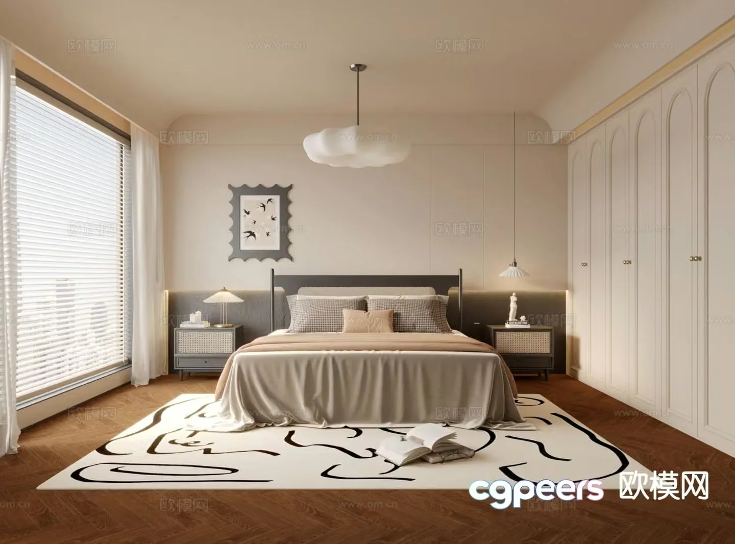 Medieval style bedroom master bedroom 3d model
