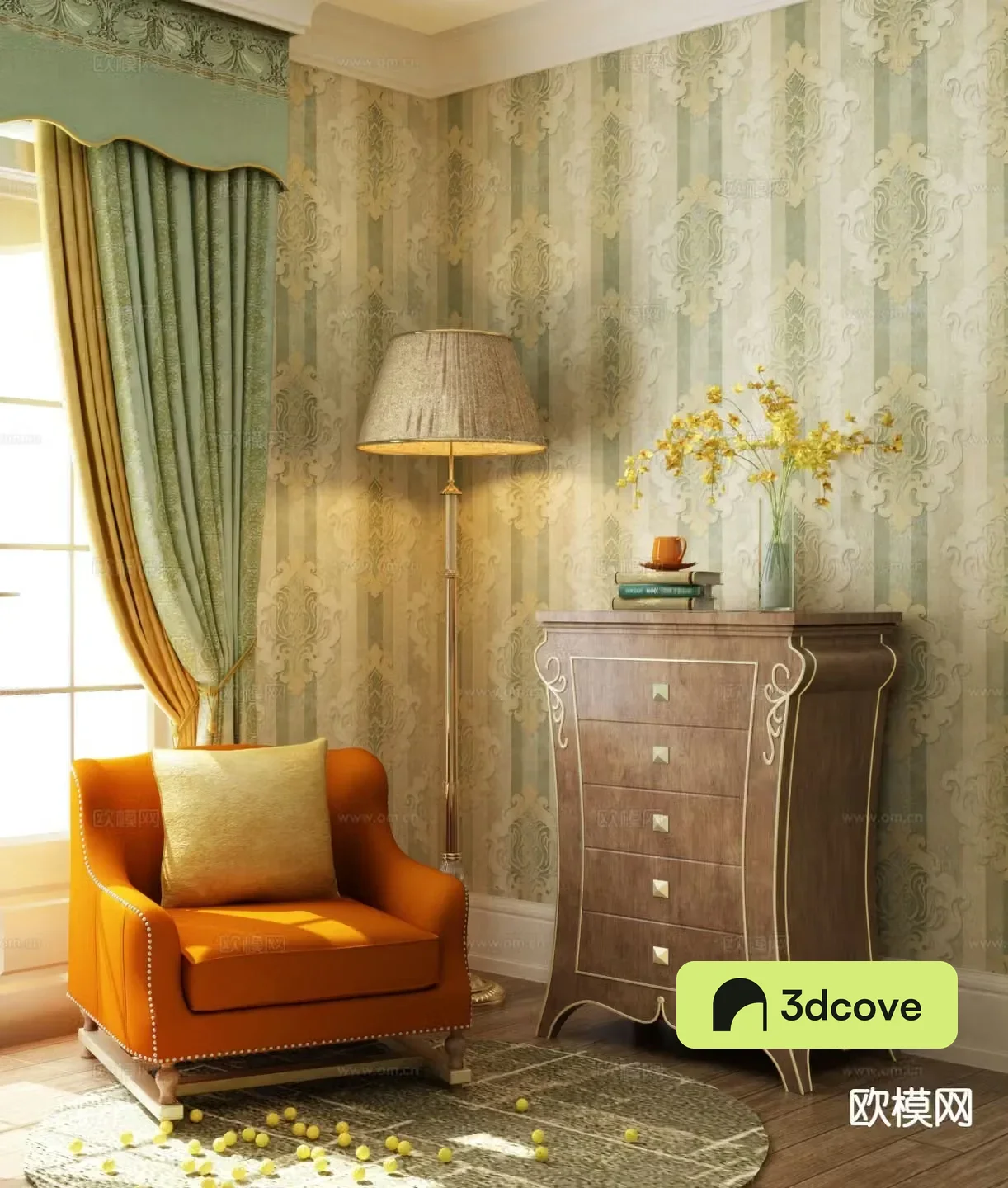 Neoclassical single sofa