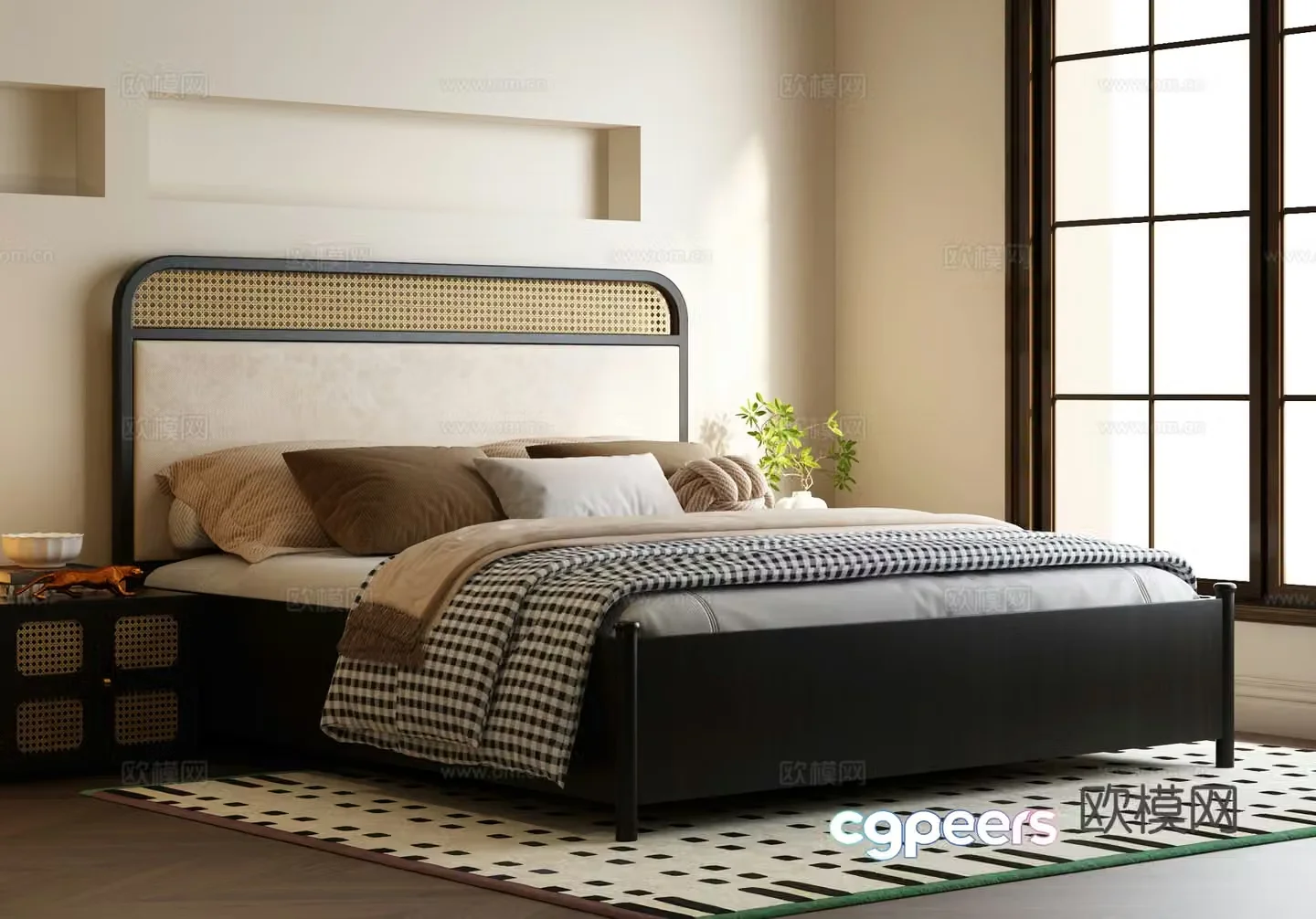 Modern medieval style bed Medium style double bed Modern medieval style bedroom 3D model