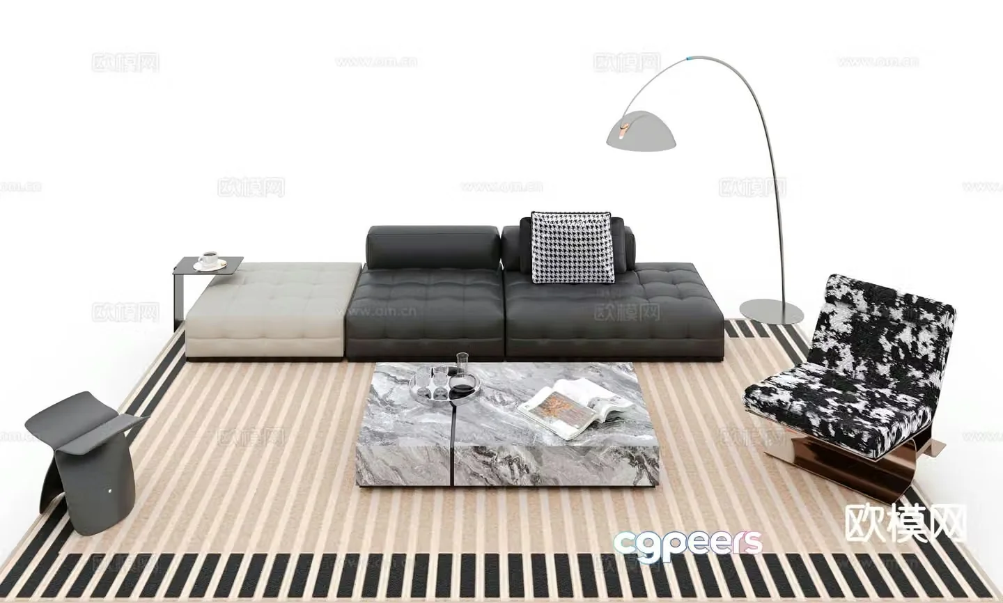 Italian sectional sofa 3d model