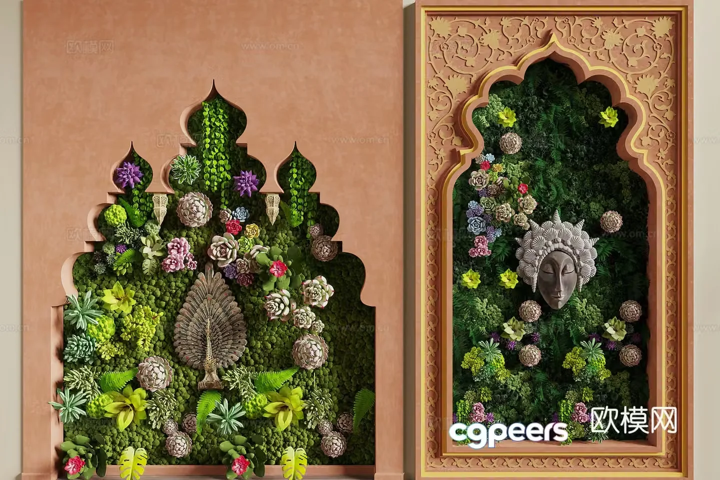 Southeast Asian plant wall 3d model