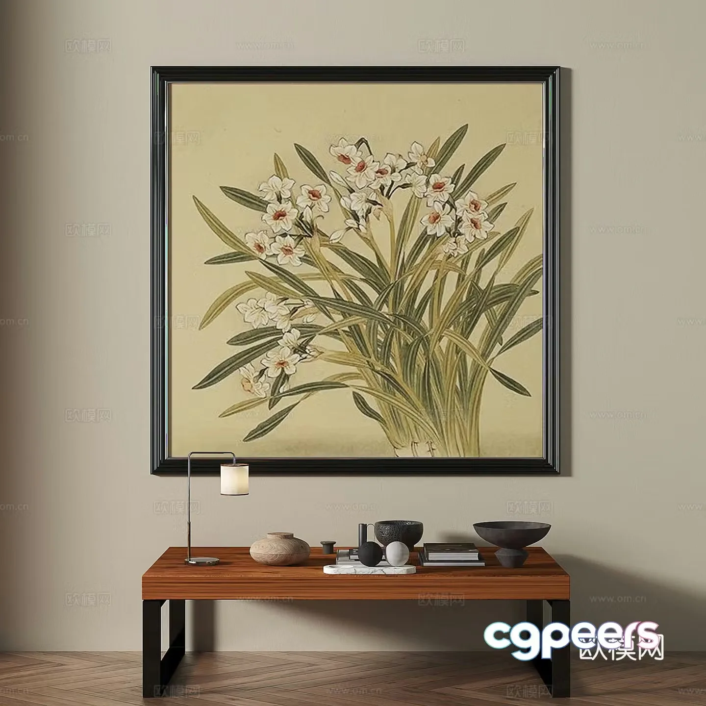 Middle-aged art painting decorative painting 3d model