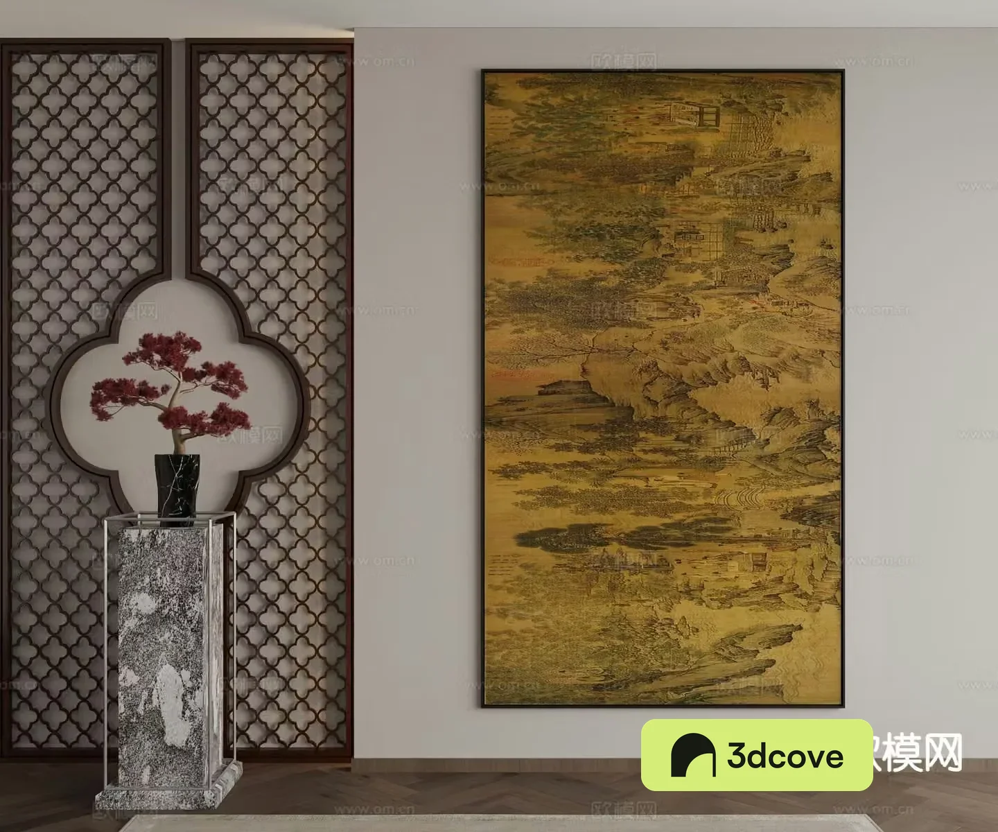 New Chinese style architectural painting decorative painting hanging painting