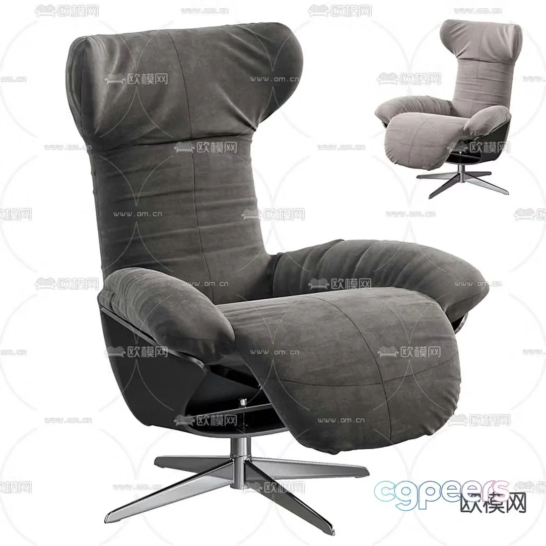 Natuzzi modern high back executive chair office chair 3d model