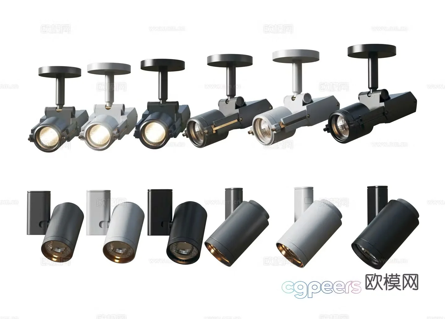 Modern downlight spotlight track light 3d model