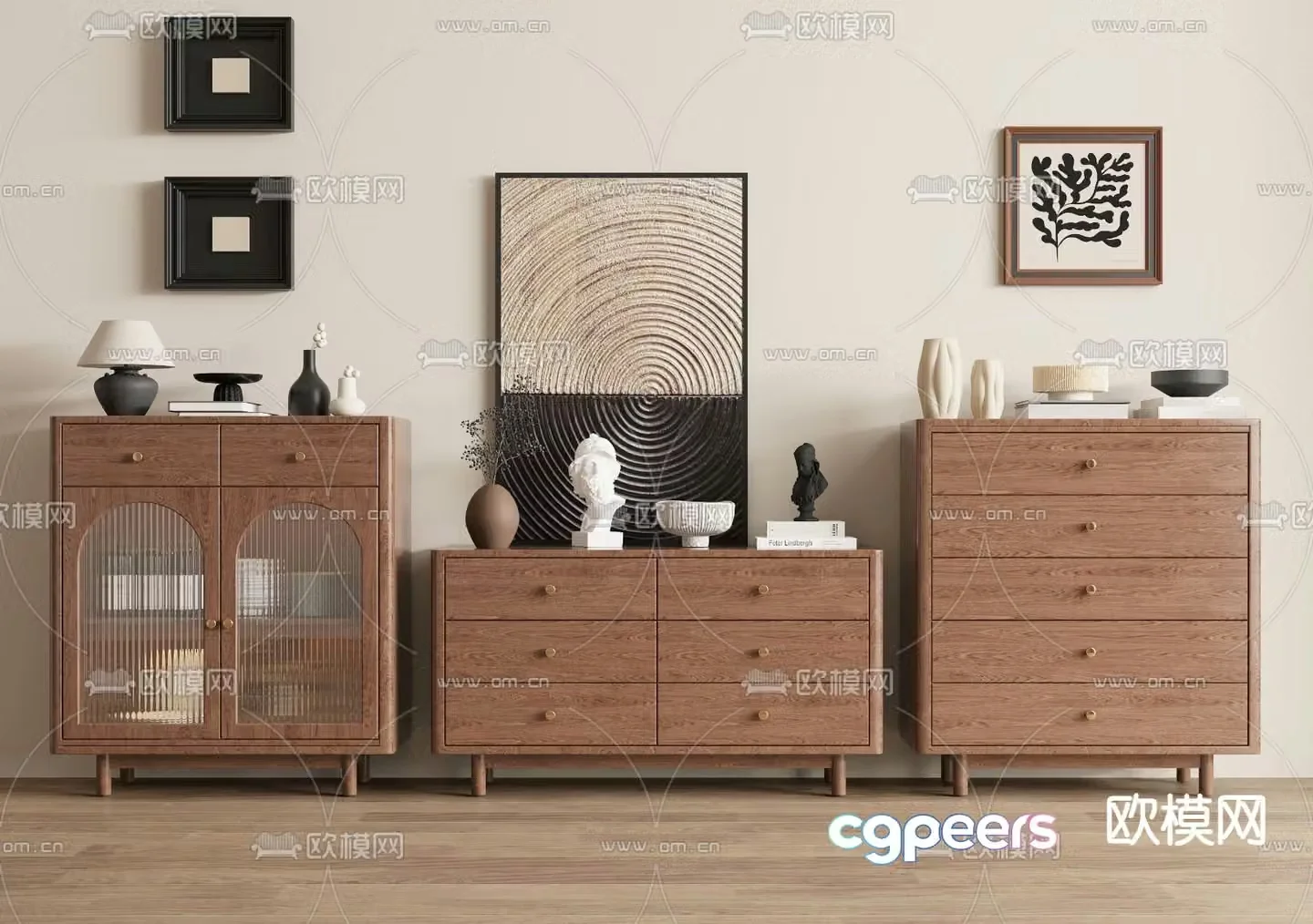 French end view cabinet entrance cabinet drawer cabinet 3D model