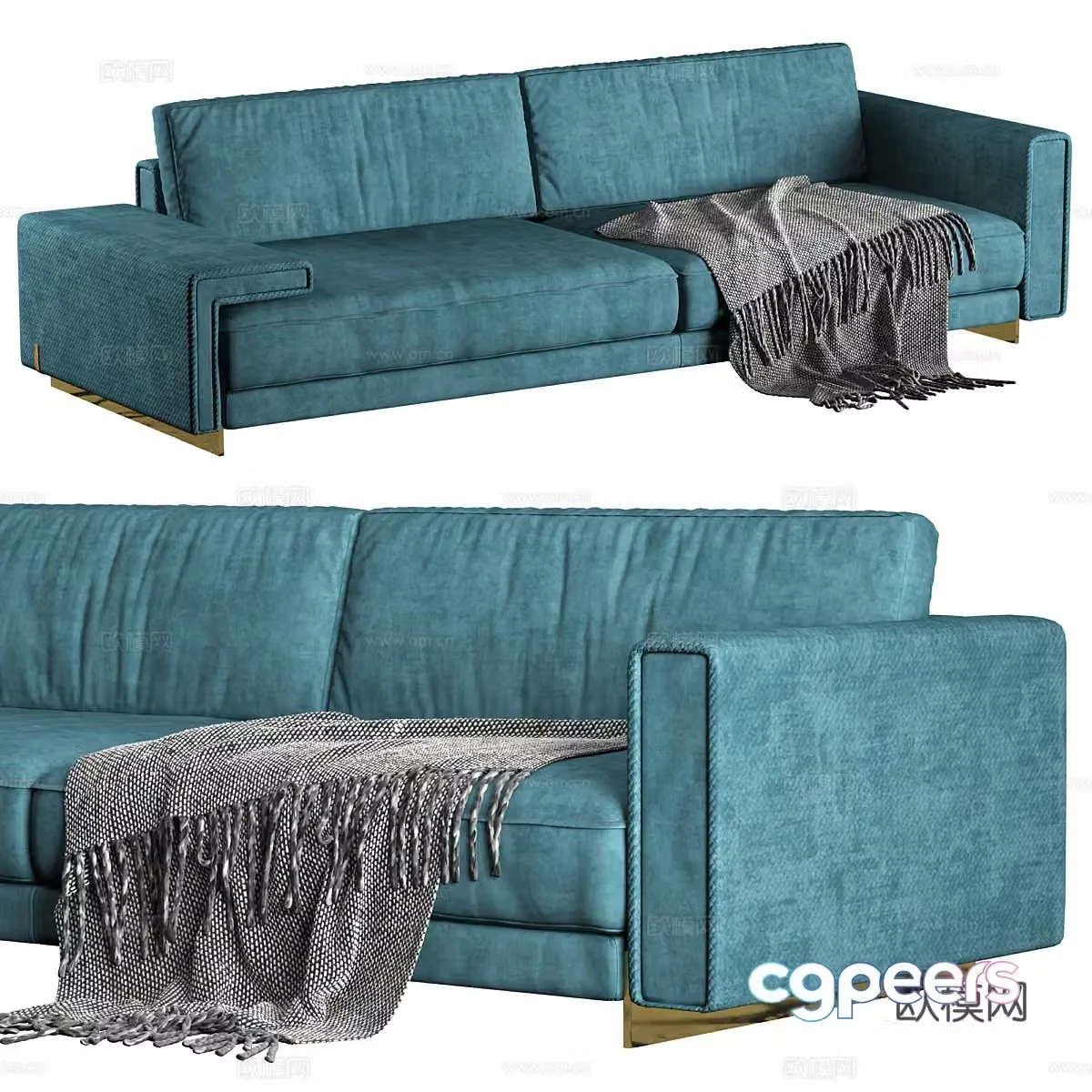 Three-person sofa 3d model