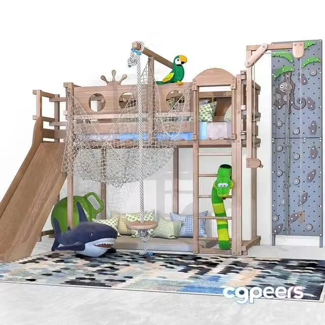 3ds Max Free – Loft bed Woodland