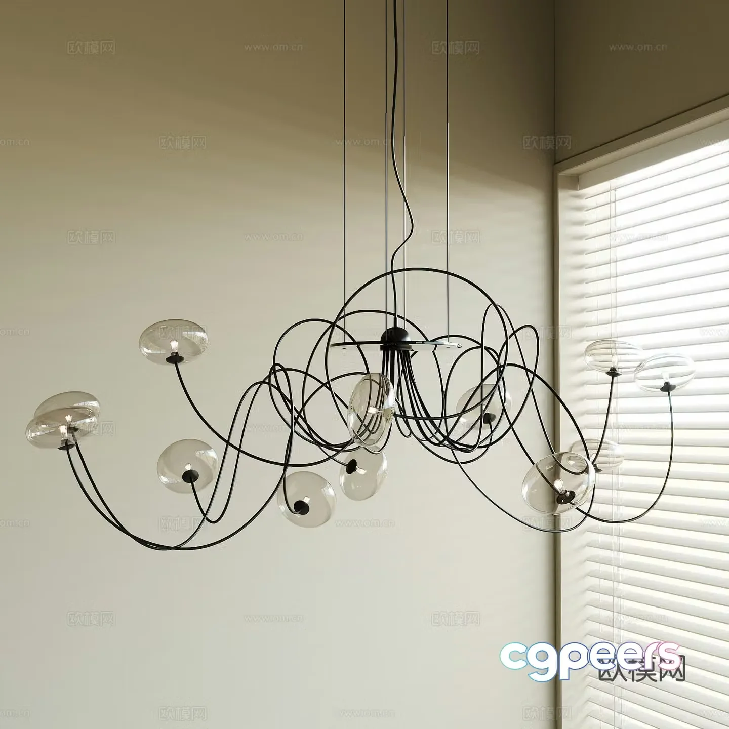 Modern chandelier 3d model