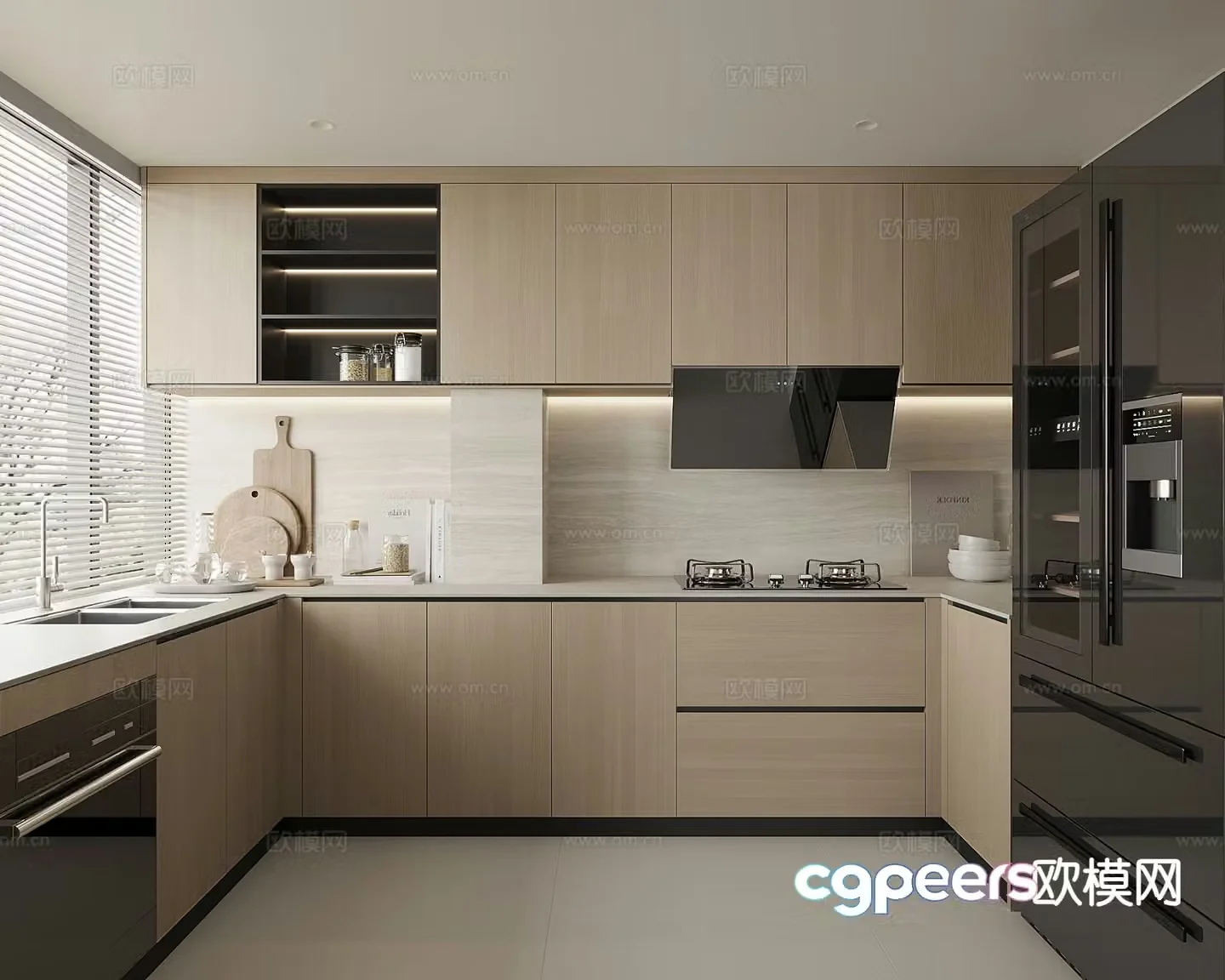 modern kitchen cabinet 3d model