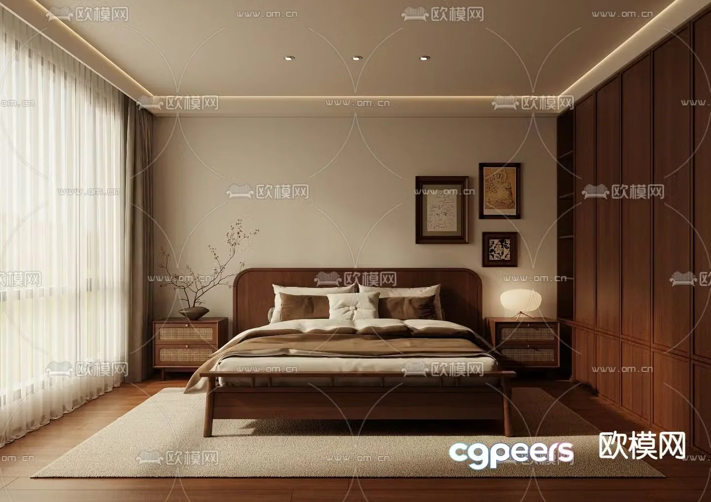 Middle style bedroom master room 3d model