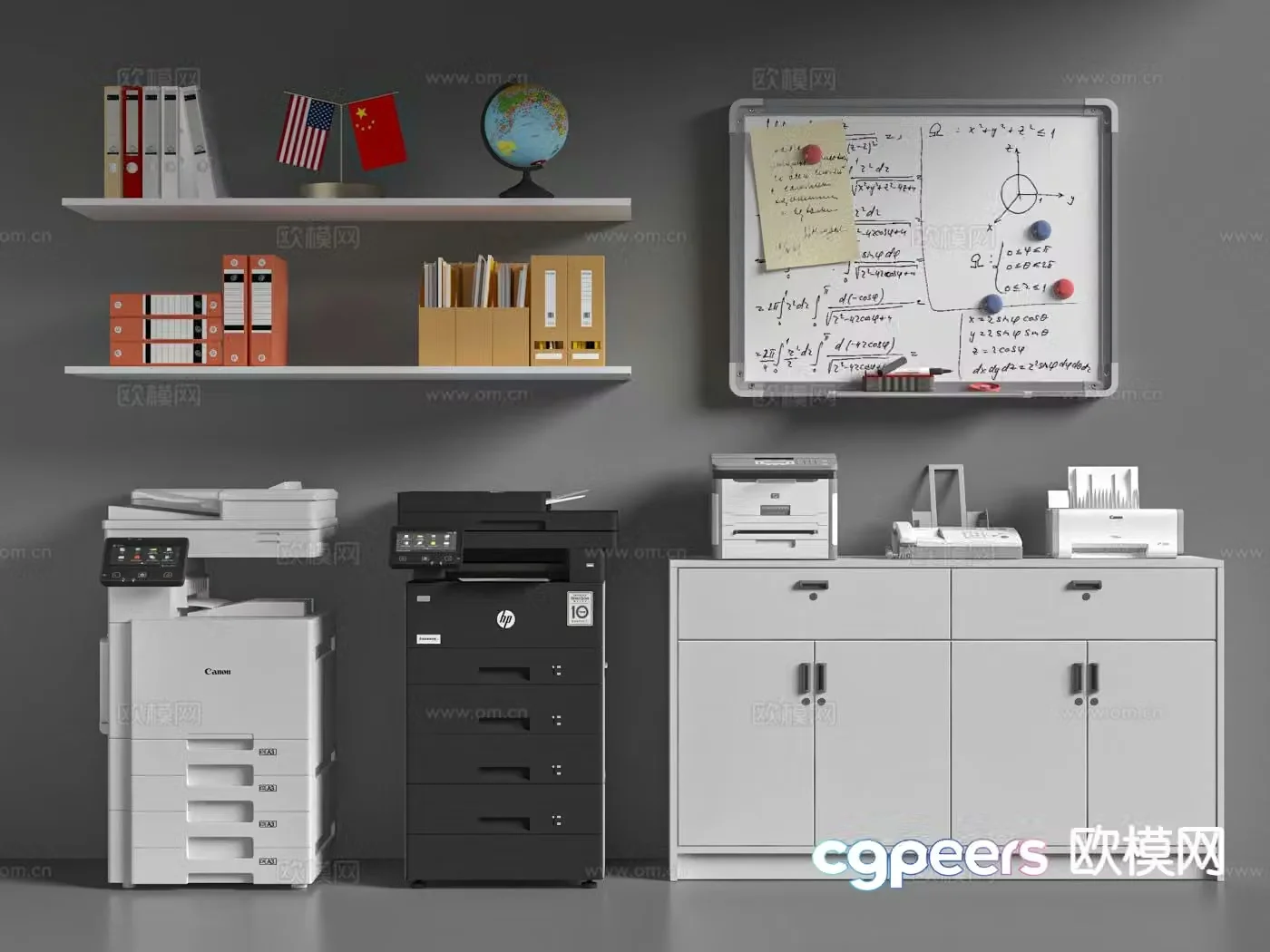 Modern copier printer writing pad 3d model