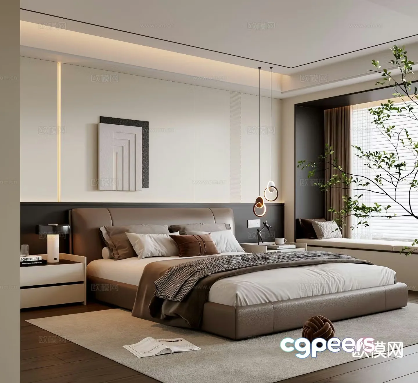 Italian style bedroom master bedroom 3d model