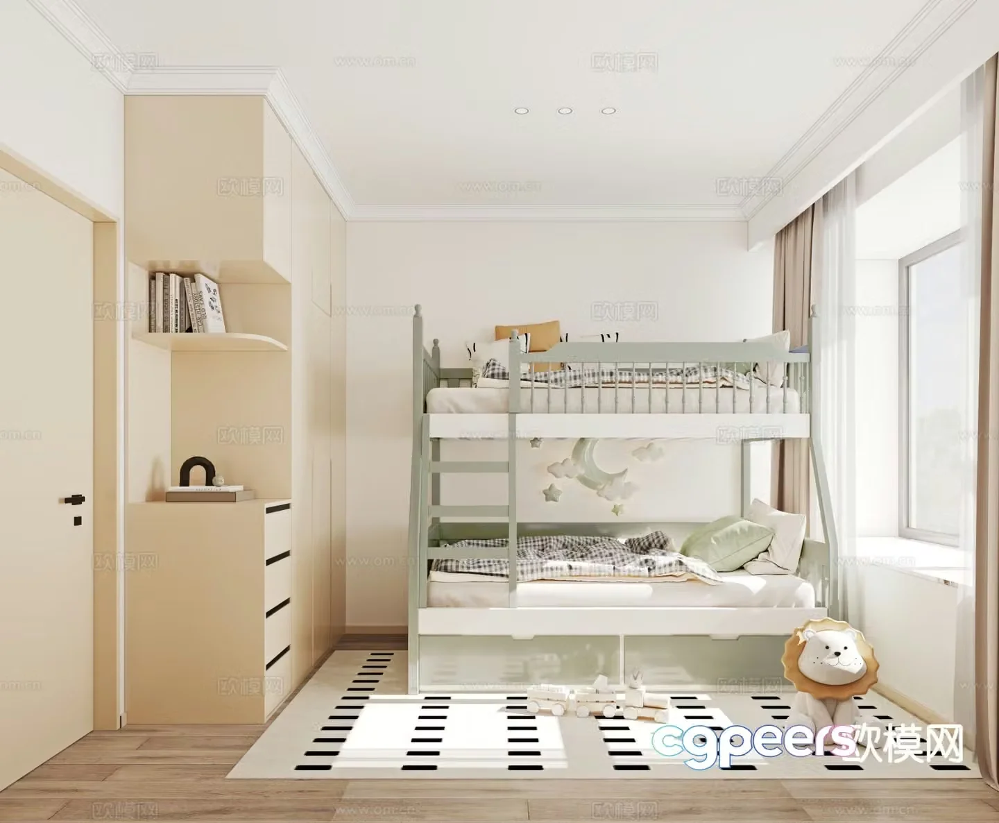 Cream style children’s room boy’s room 3d model