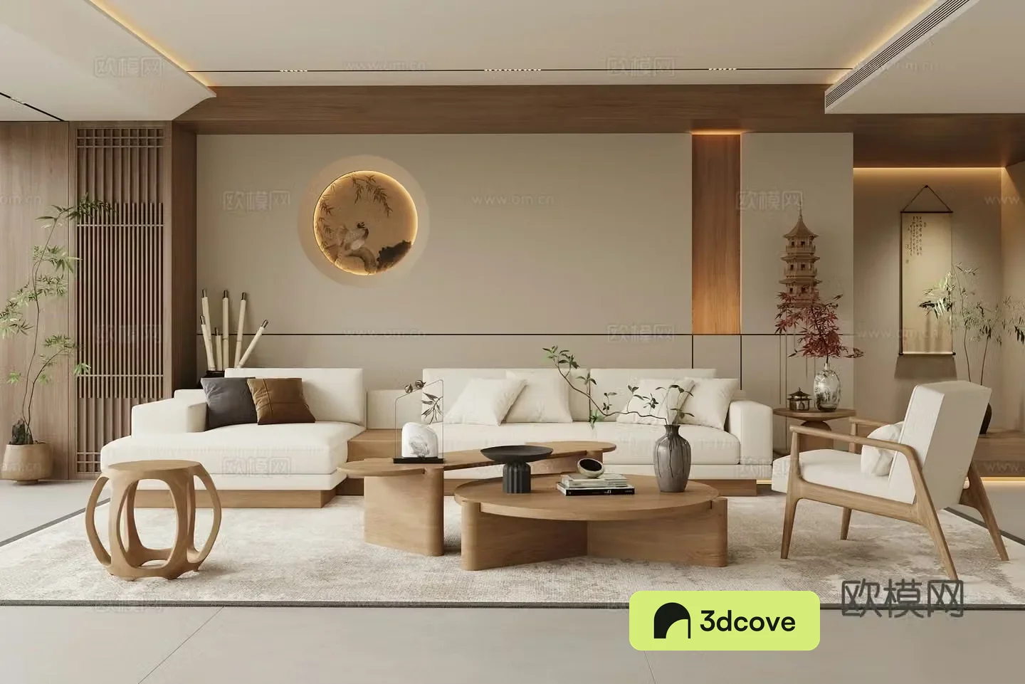 New Chinese Zen Living Room Song Living Room Sofa Coffee Table