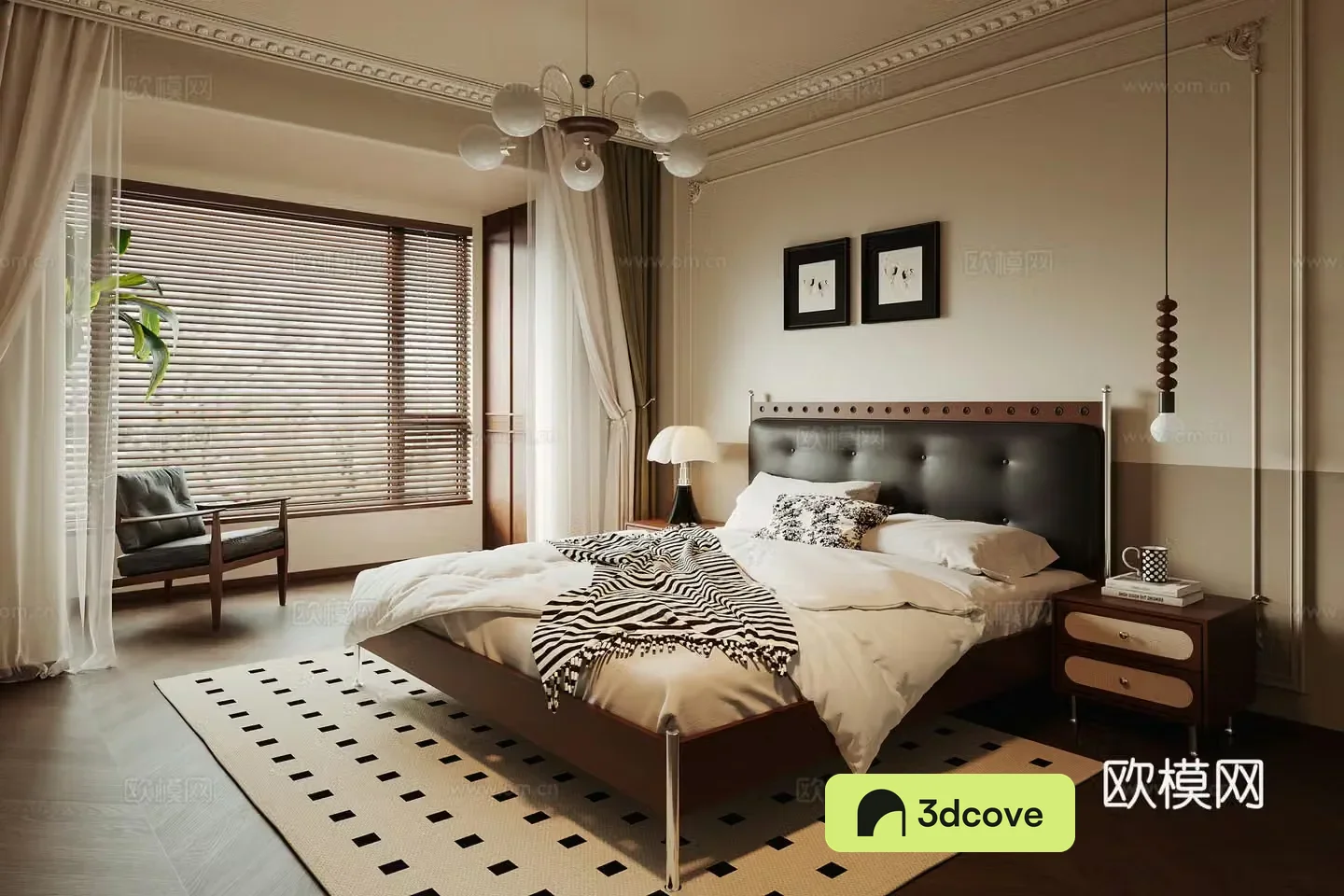 Medium-old bedroom 3d model