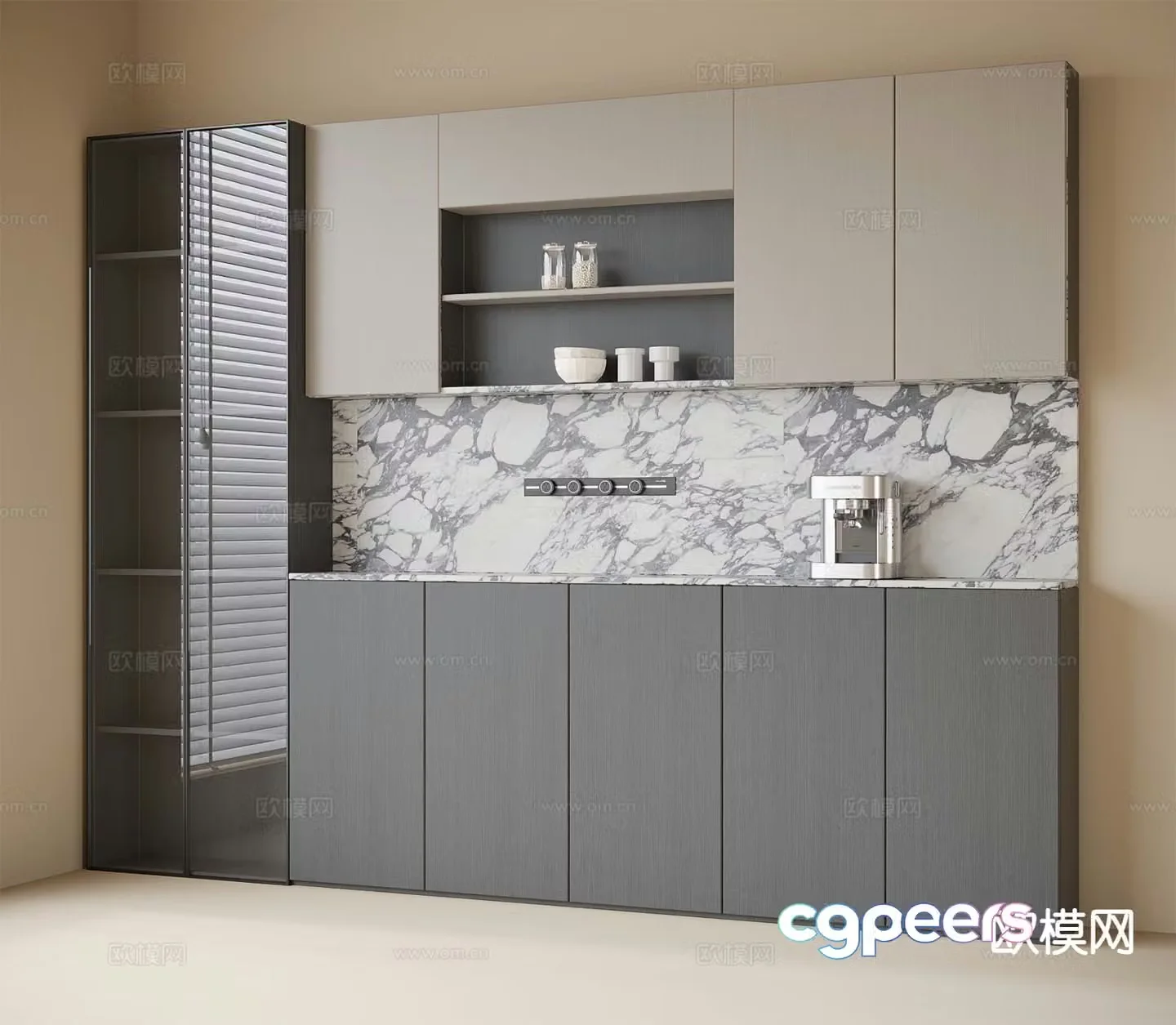 Modern sideboard wine cabinet sideboard 3D model