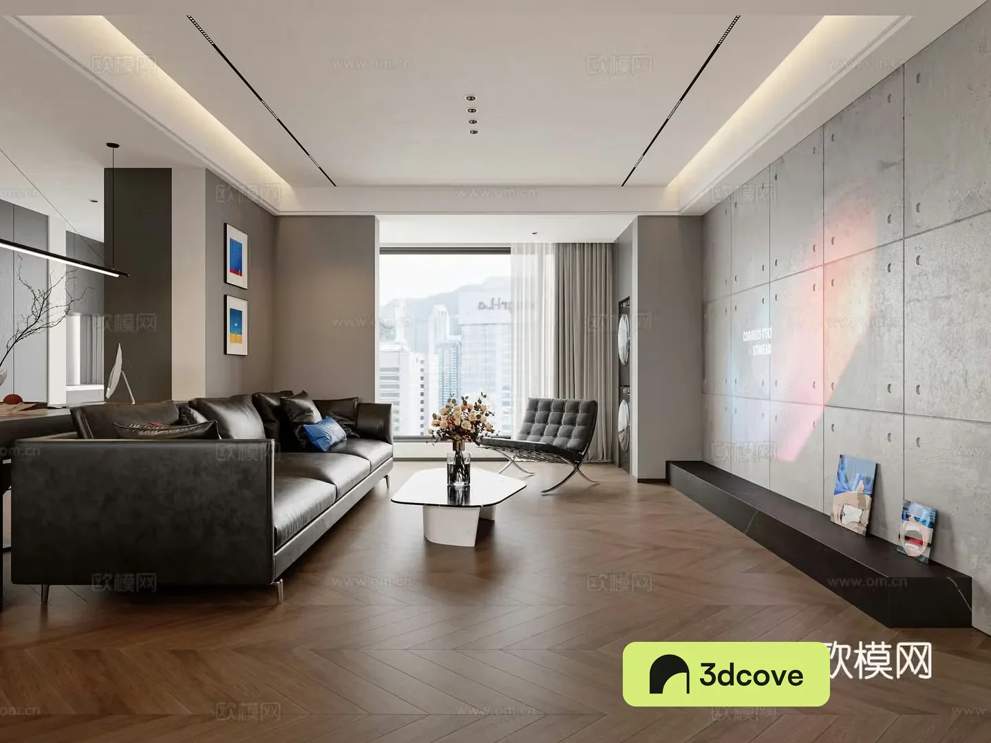 Modern living and dining room combination sofa industrial style Italian living room leisure chair modern living room