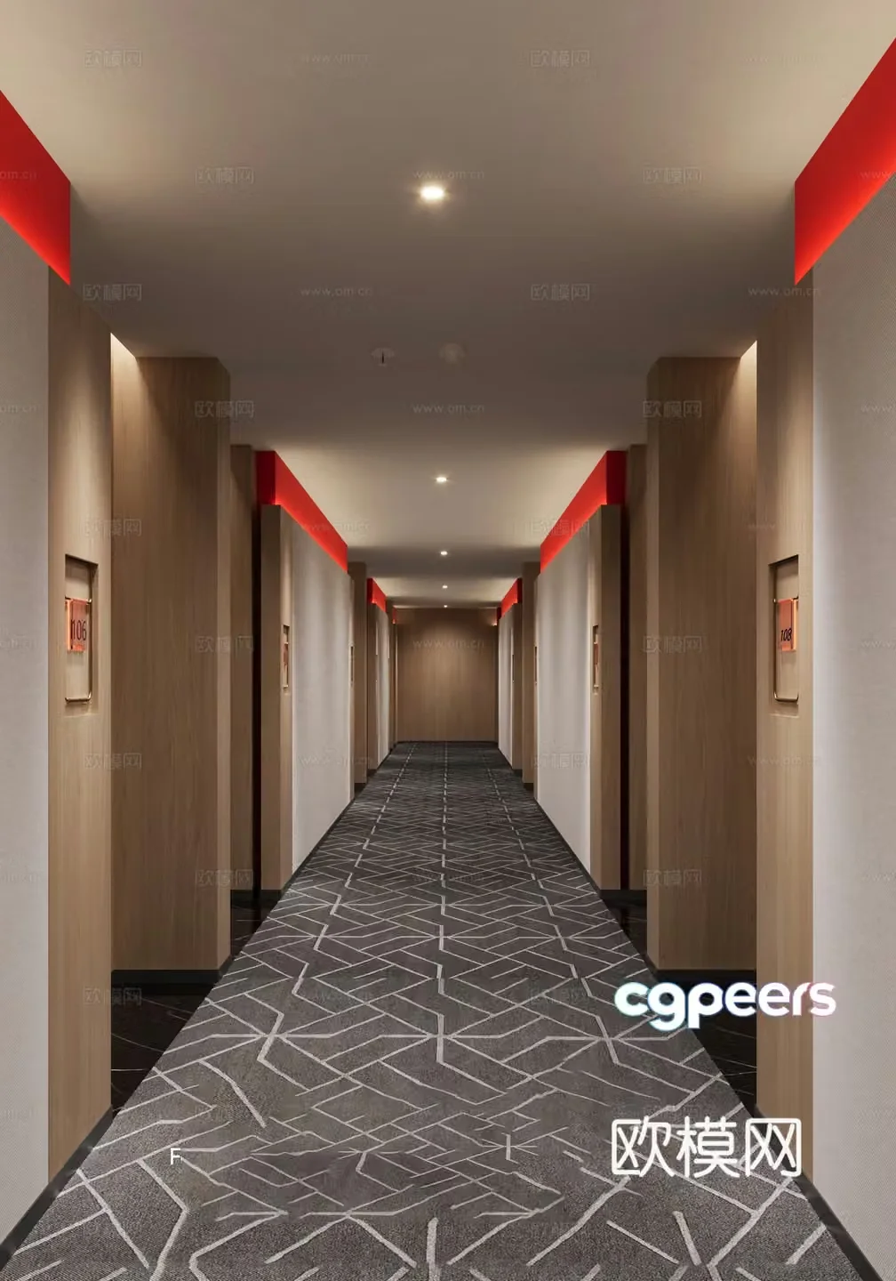 hotel corridor corridor 3d model