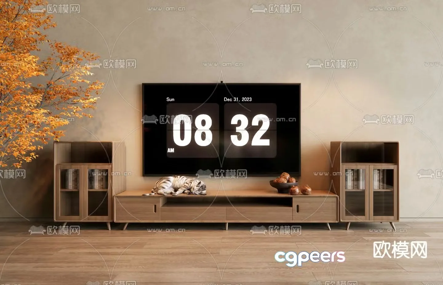 Wabi-sabi TV cabinet 3d model