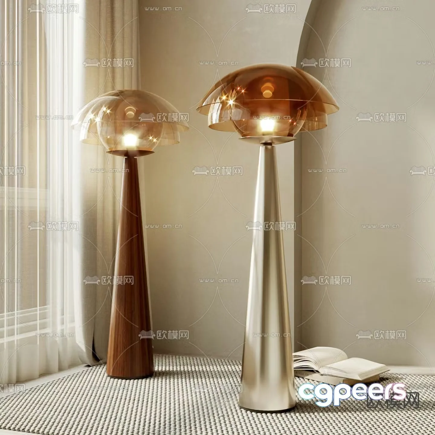 Glass floor lamp 3d model