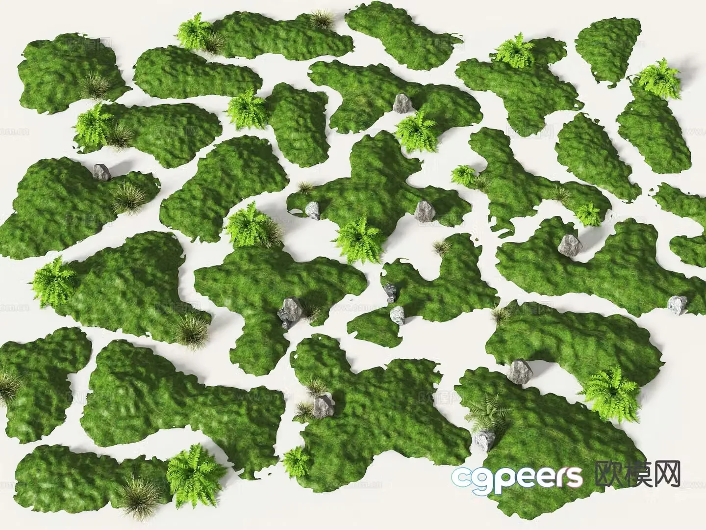 Mountain terrain micro-terrain grass slope hill 3D model