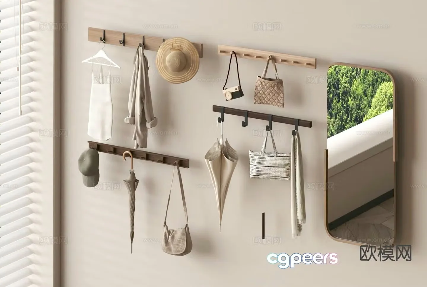 Hook clothes hanger bag hanger hat hook 3d model