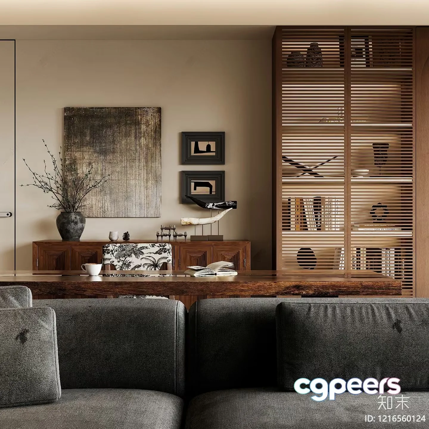 Modern Living Room 3D Model – 18437 – VRAY Render