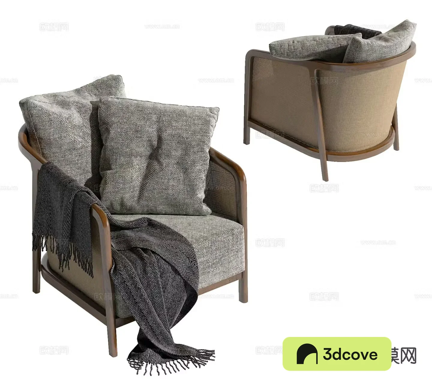 Wabi-sabi style rattan sofa single sofa