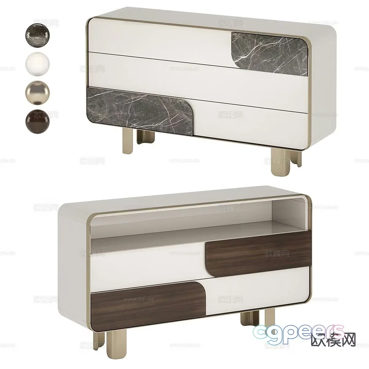 Modern entryway cabinet side cabinet 3d model