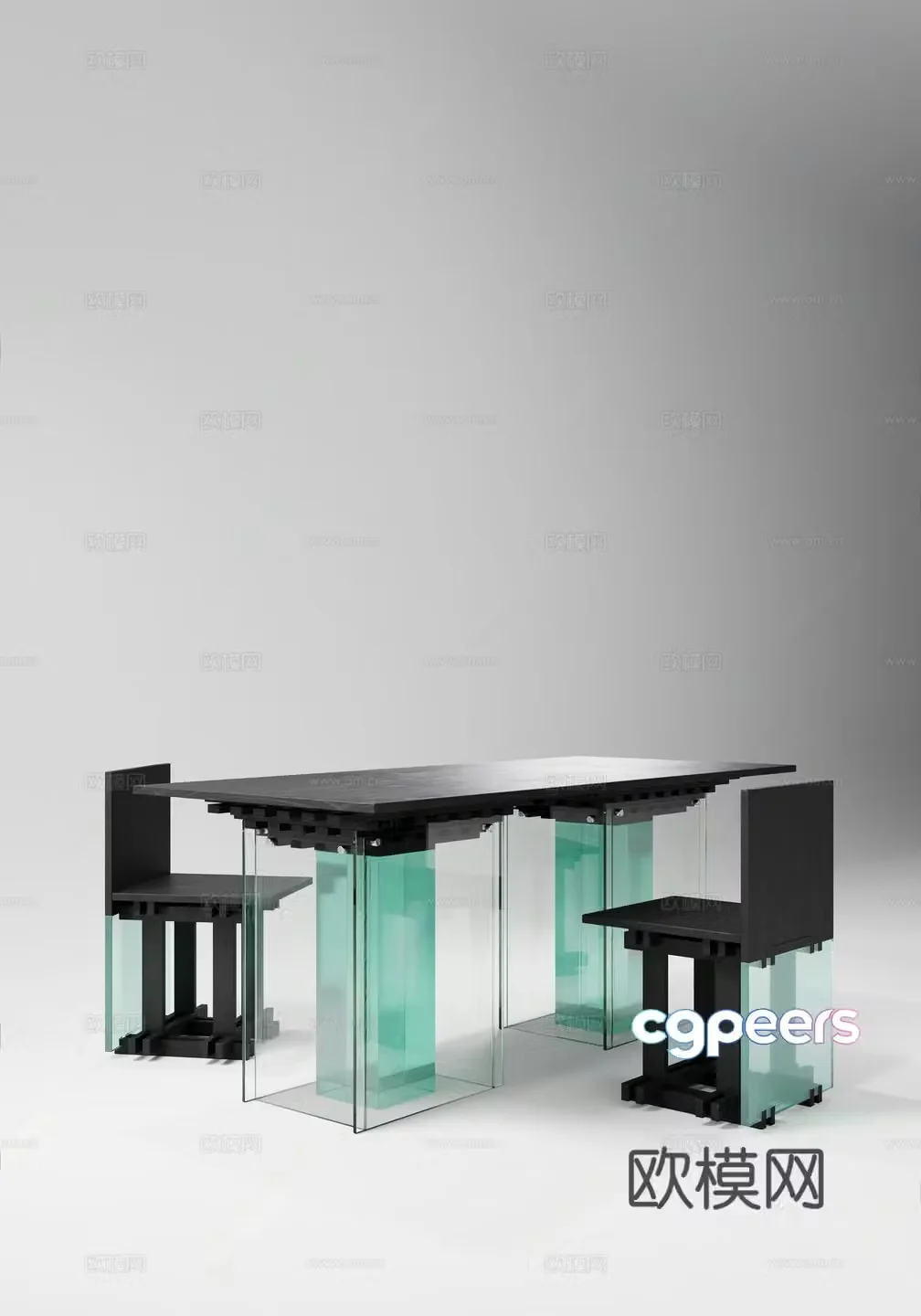 Modern minimalist dining table and chairs Glass dining table Acrylic dining table Modern minimalist other dining table Dining table 3d model