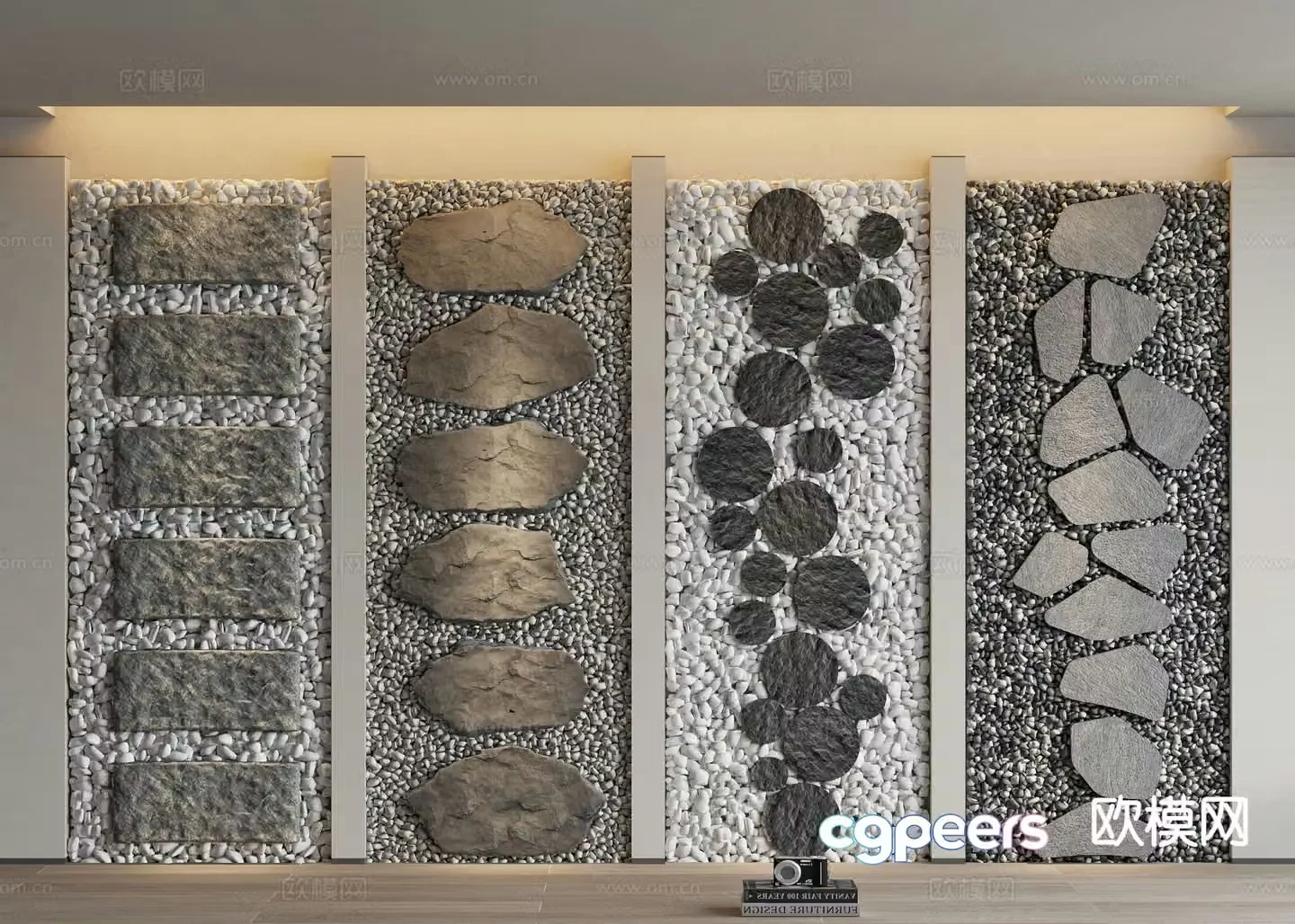 Stone road bluestone slab Tingbu 3D model