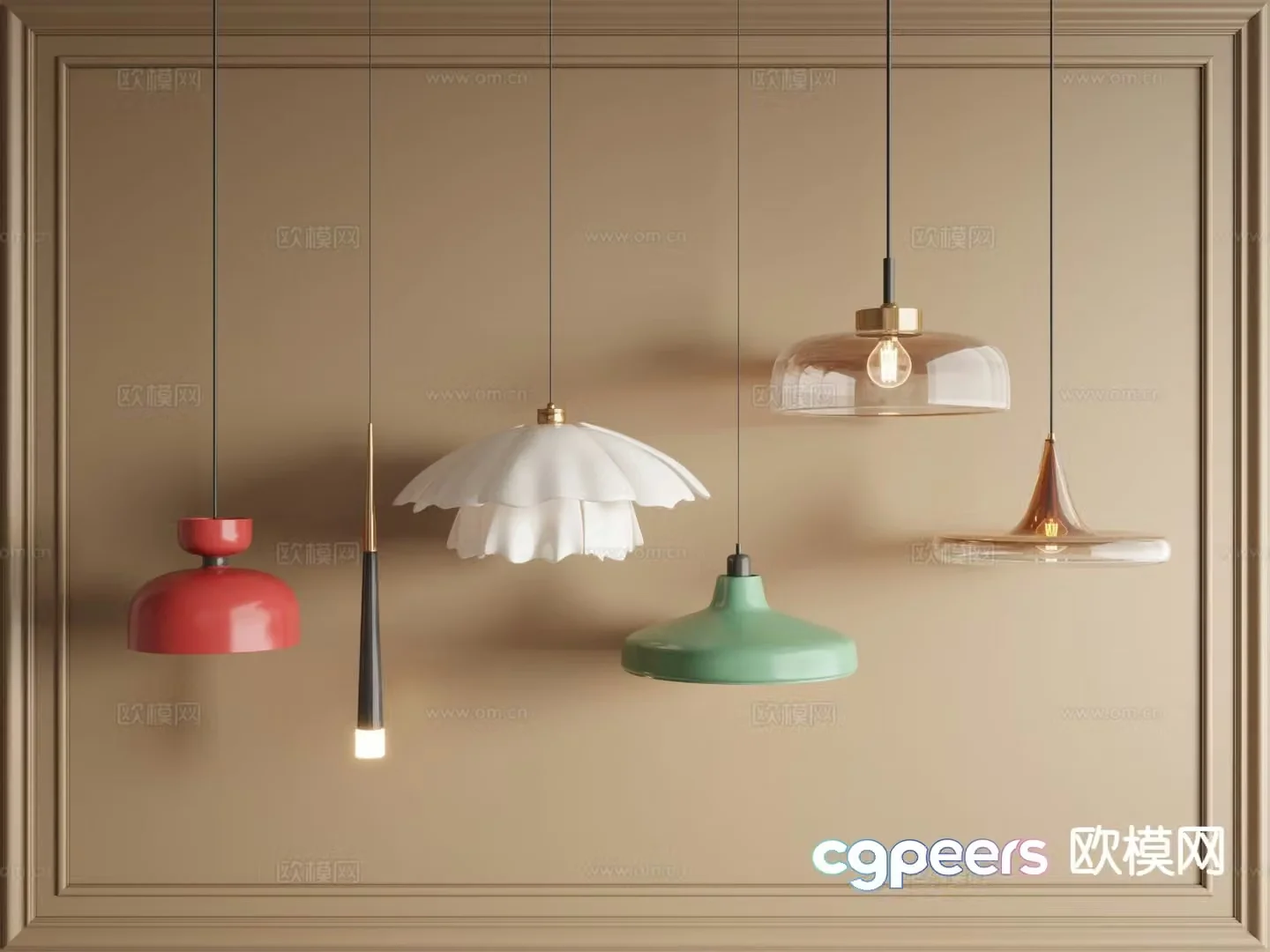 Bedside small chandelier 3d model