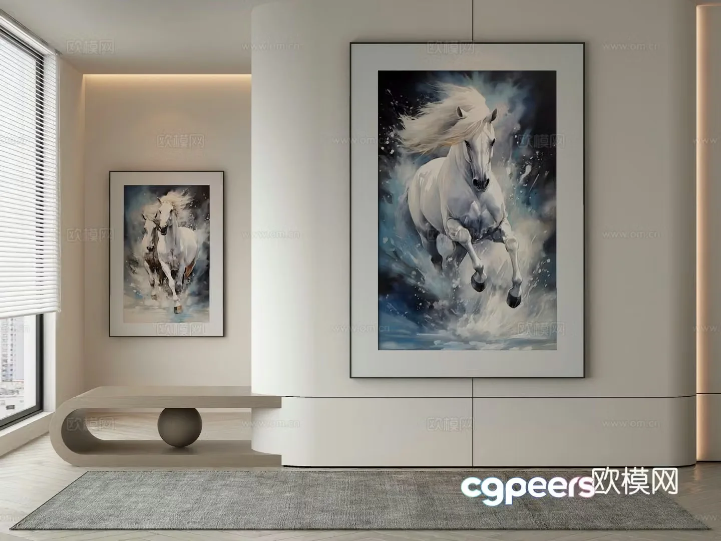 Modern Wasabi Hanging Painting Oil Painting 3D Model