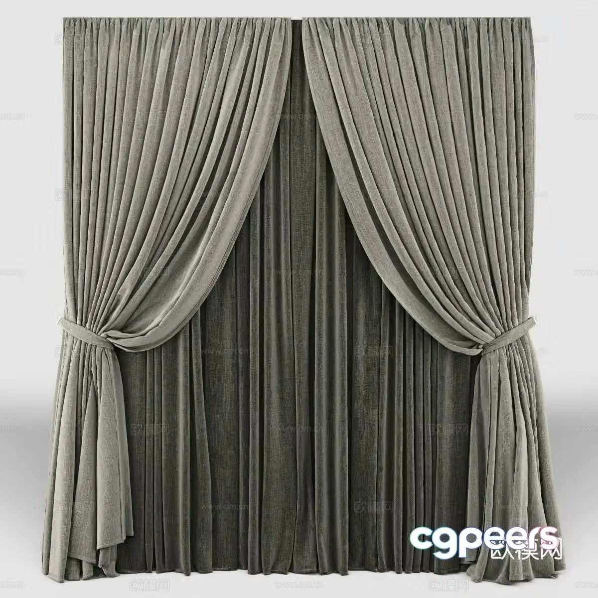 Modern fabric curtains Living room bedroom curtains 3d model