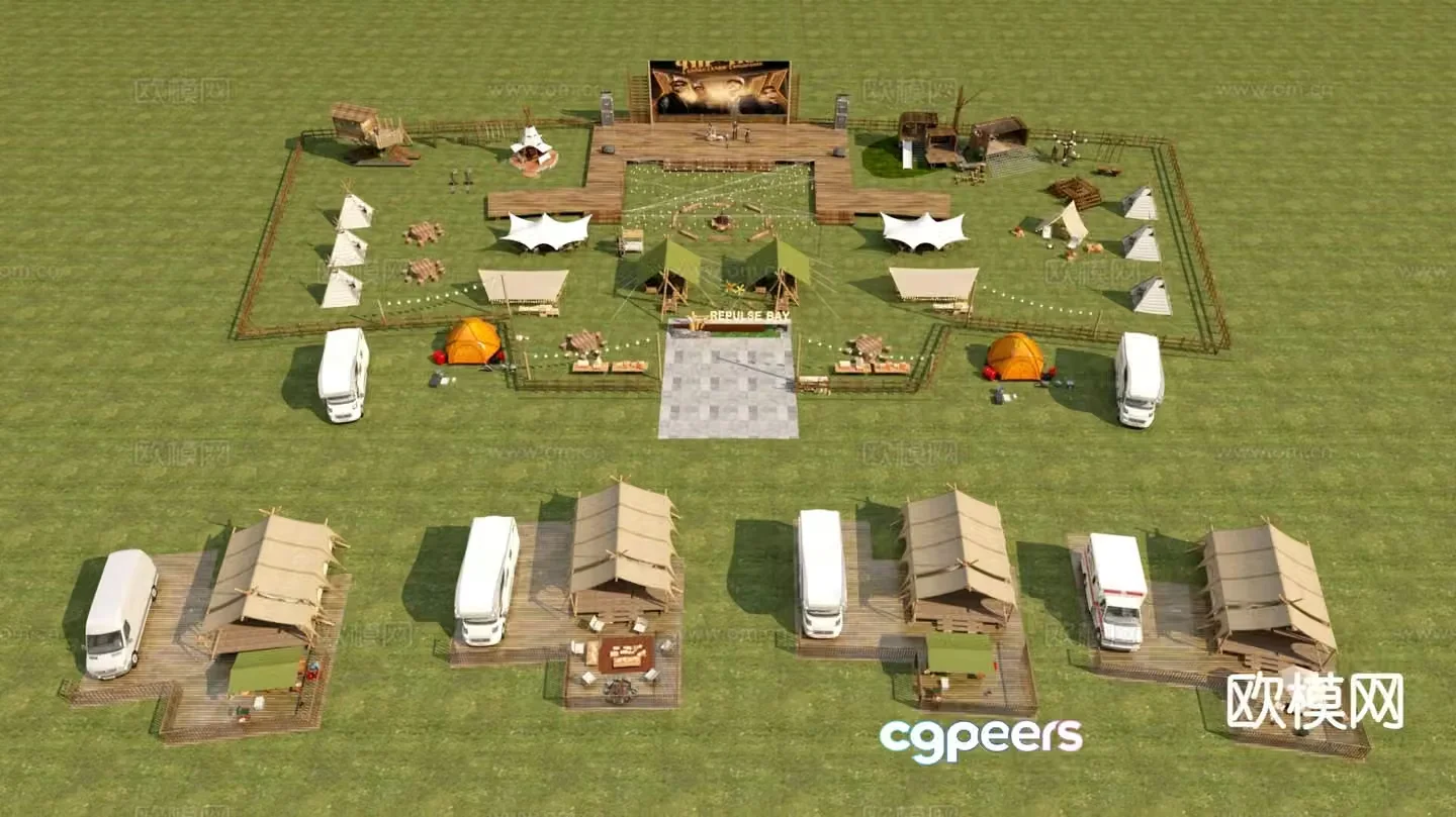 Outdoor camping camping camp 3d model