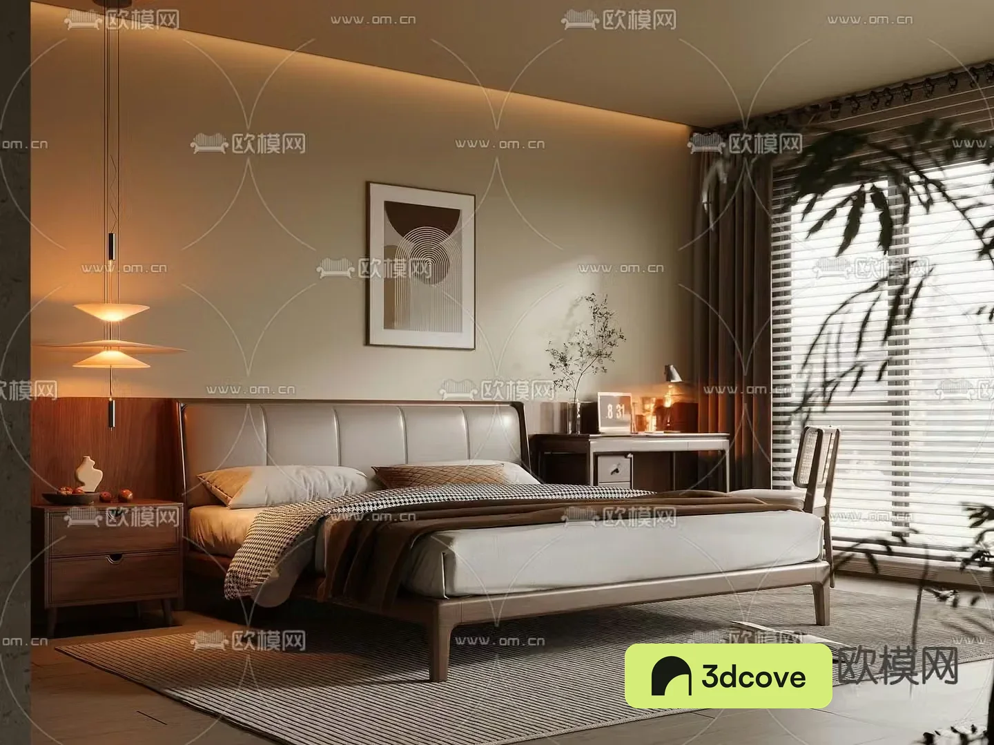 Middle style bedroom master room 3d model