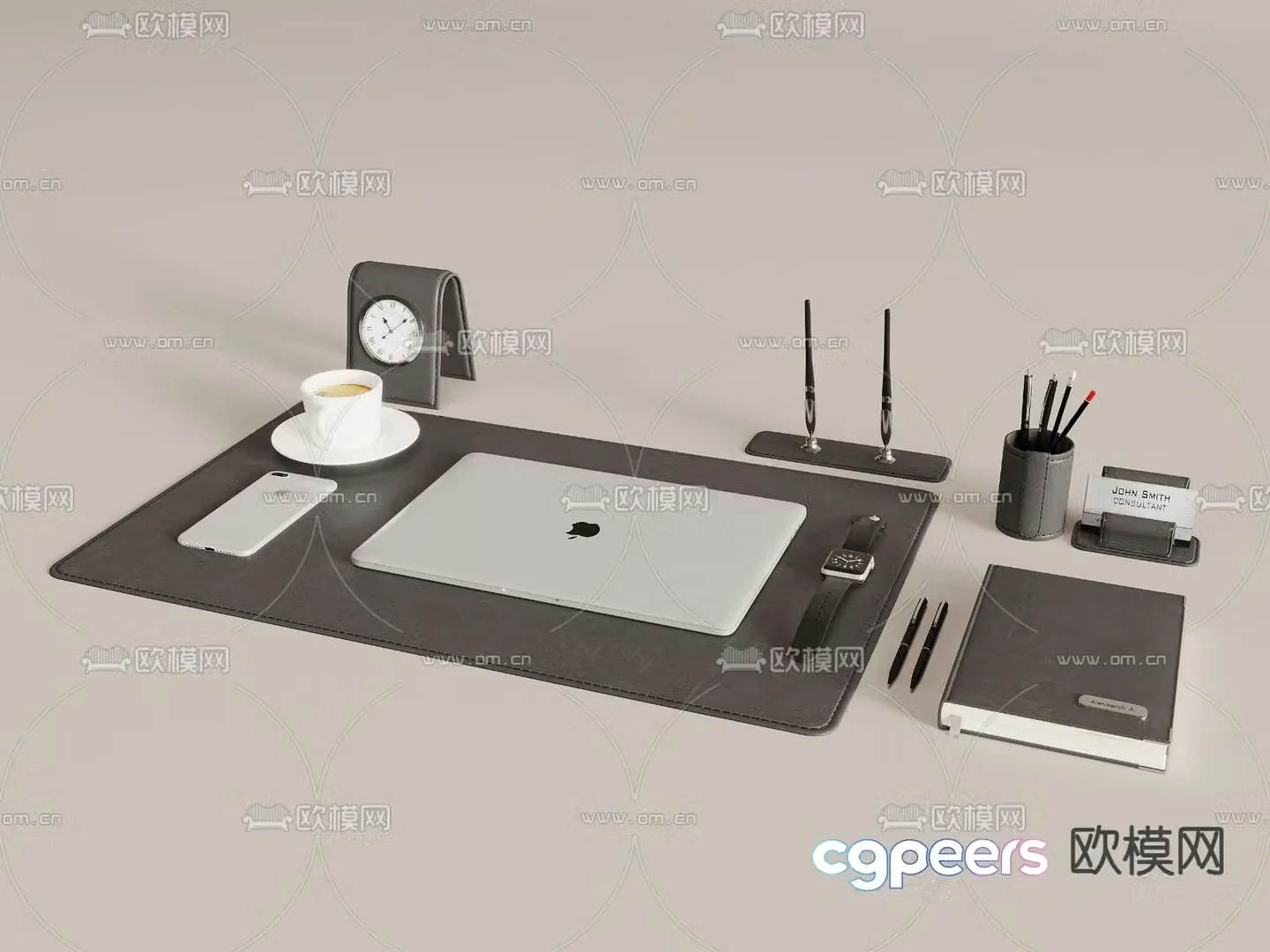 Office Supplies Desktop Ornaments Laptop 3D Model