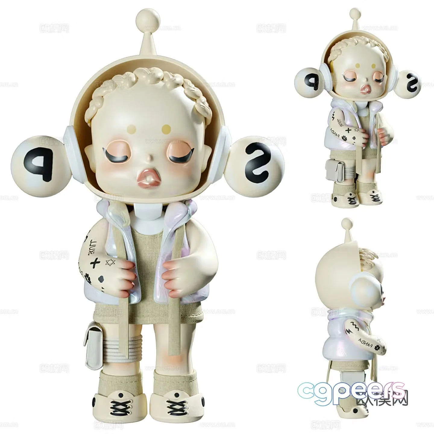 Modern doll ornaments 3d model