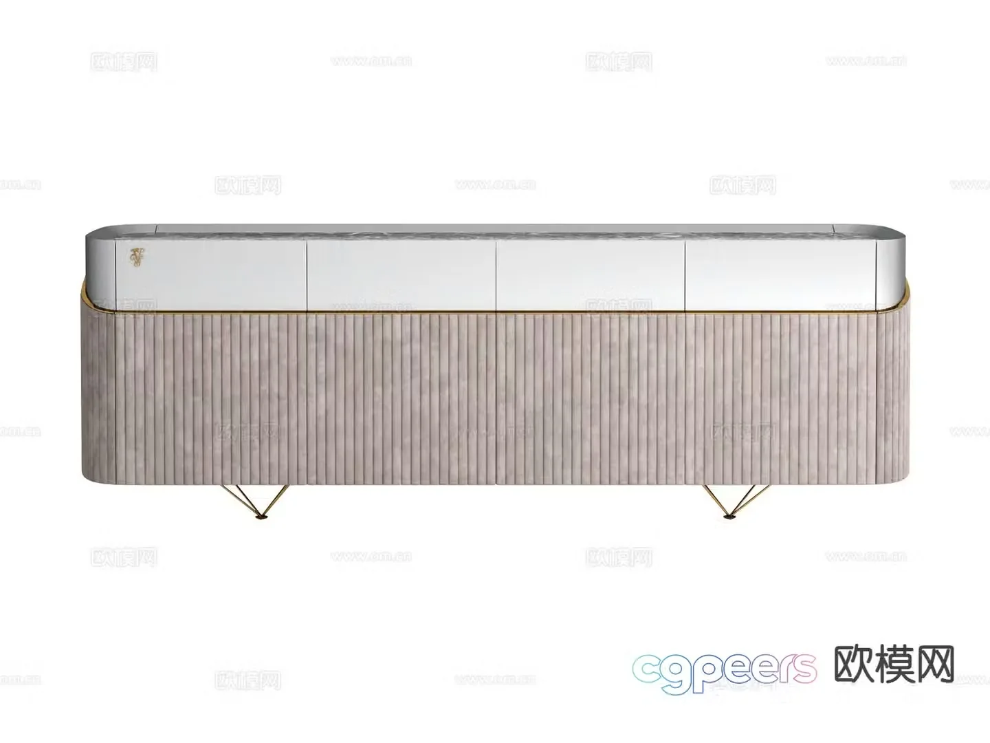 visionnaire Italian light luxury sideboard 3D model