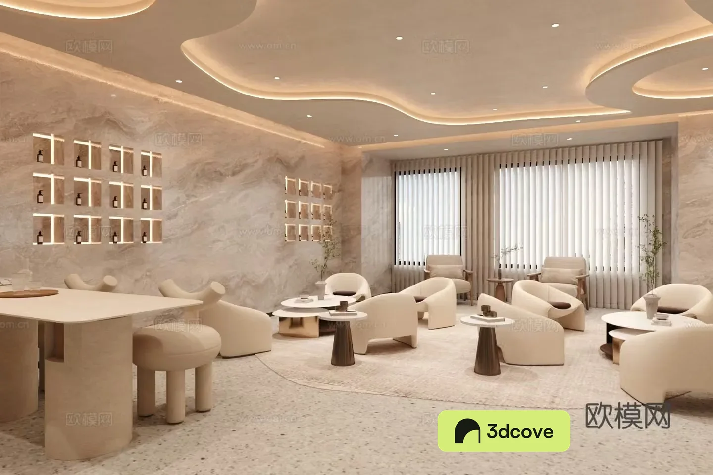 Modern beauty salon hall