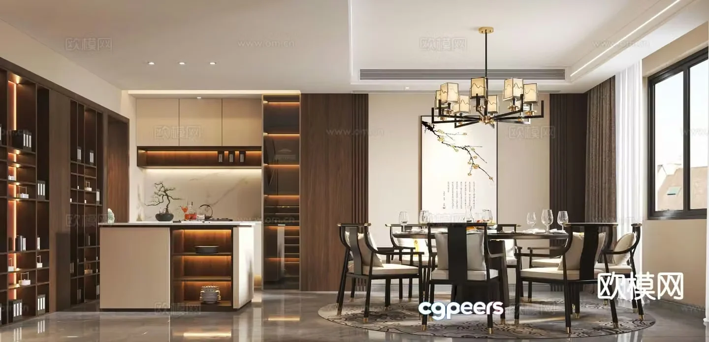 New Chinese restaurant 3d model