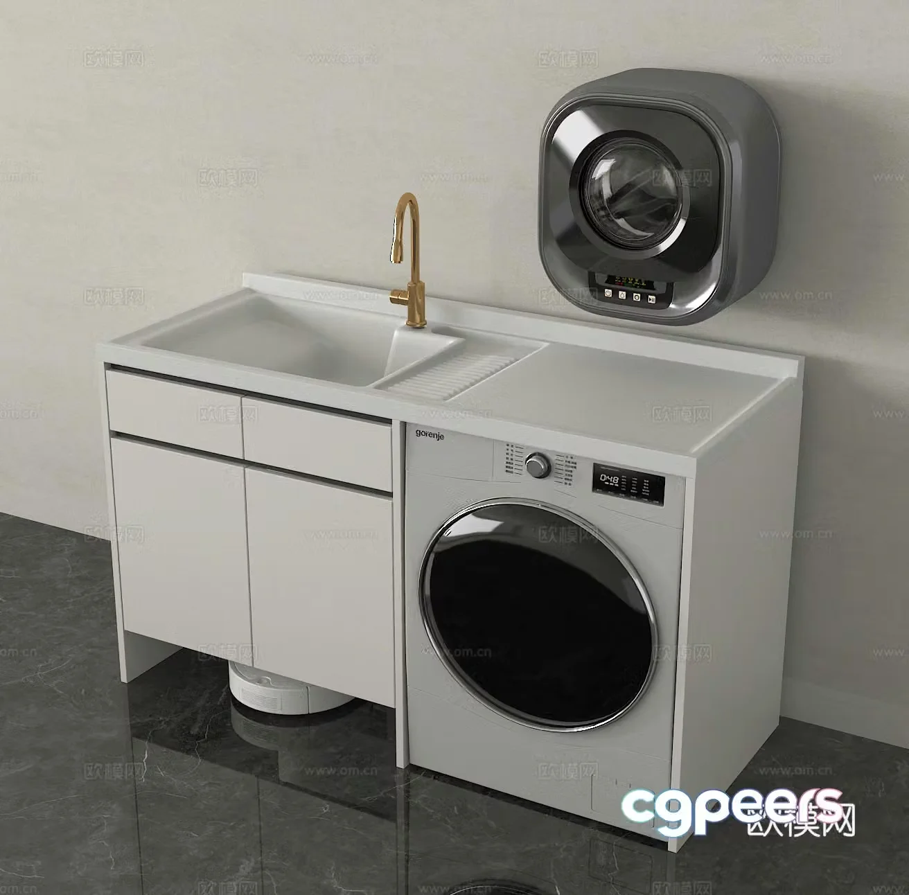 Washing cabinet sweeping robot 3D model
