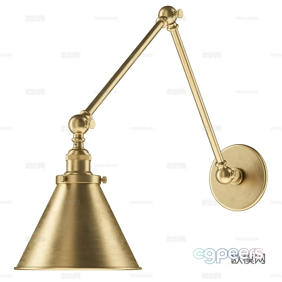 Modern Italian light luxury long strip metal wall lamp 3D model