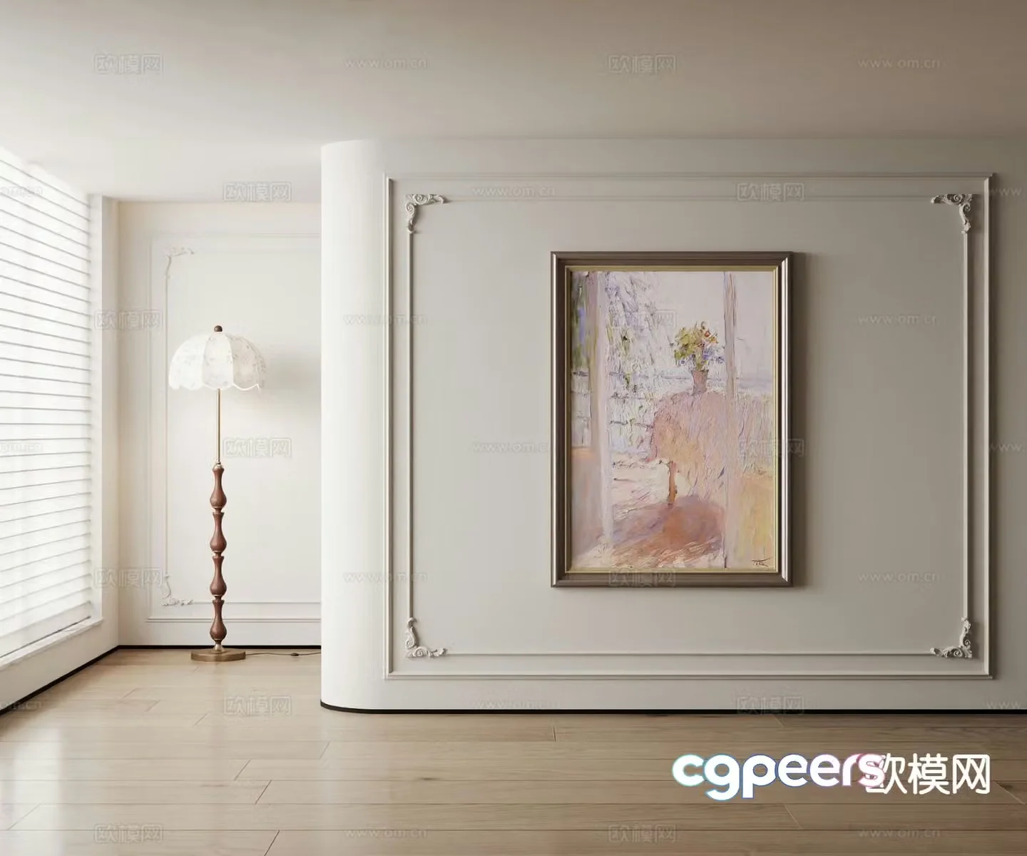 American art painting texture painting decorative painting 3d model