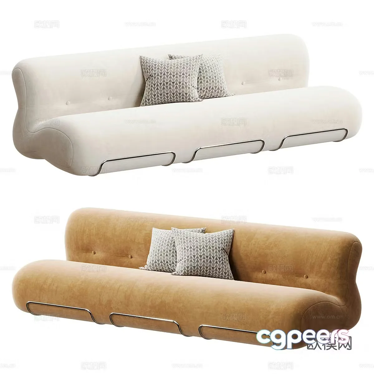 Modern Cream Orsola Casual Sofa 3D Model