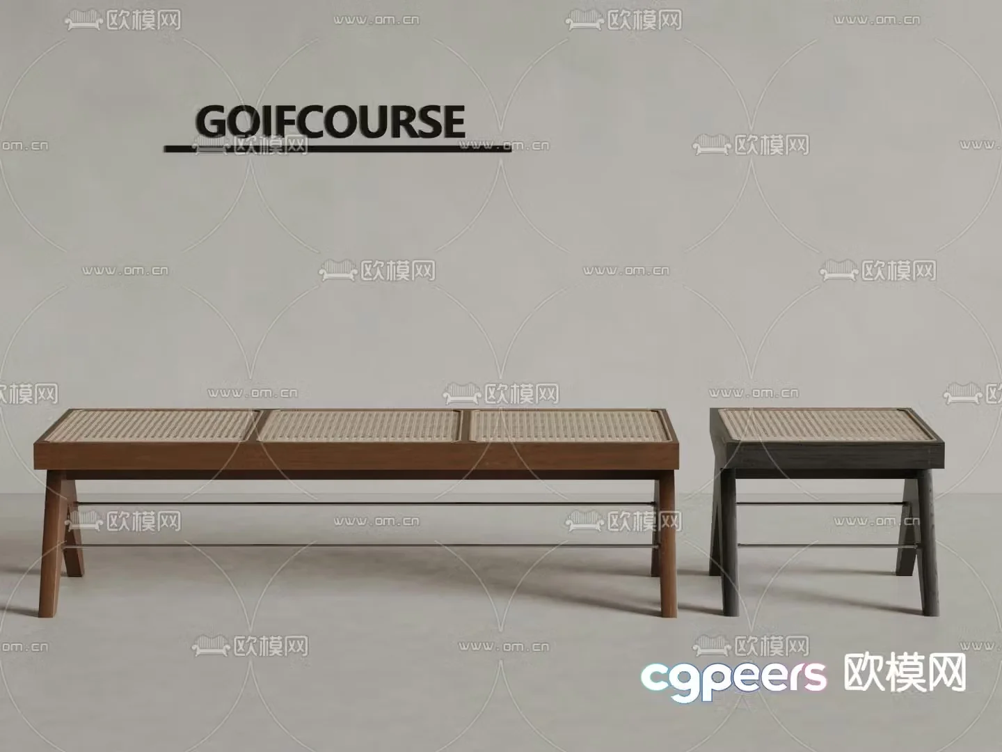 wabi-sabi stool bench bench 3d model