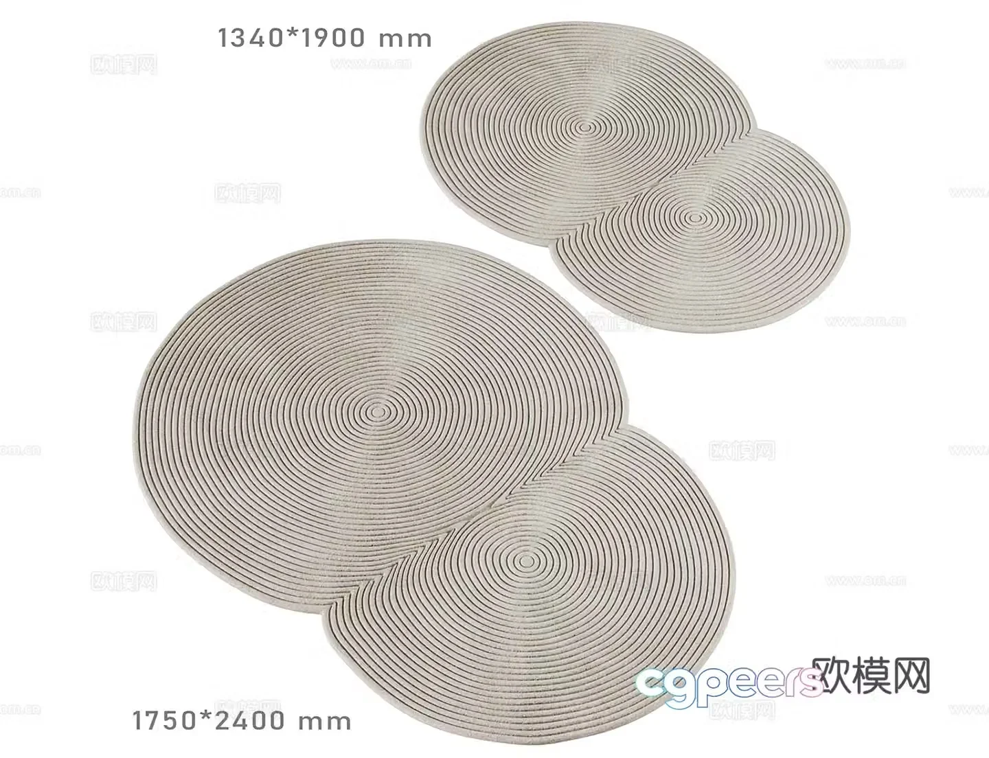 Cream French carpet 3d model
