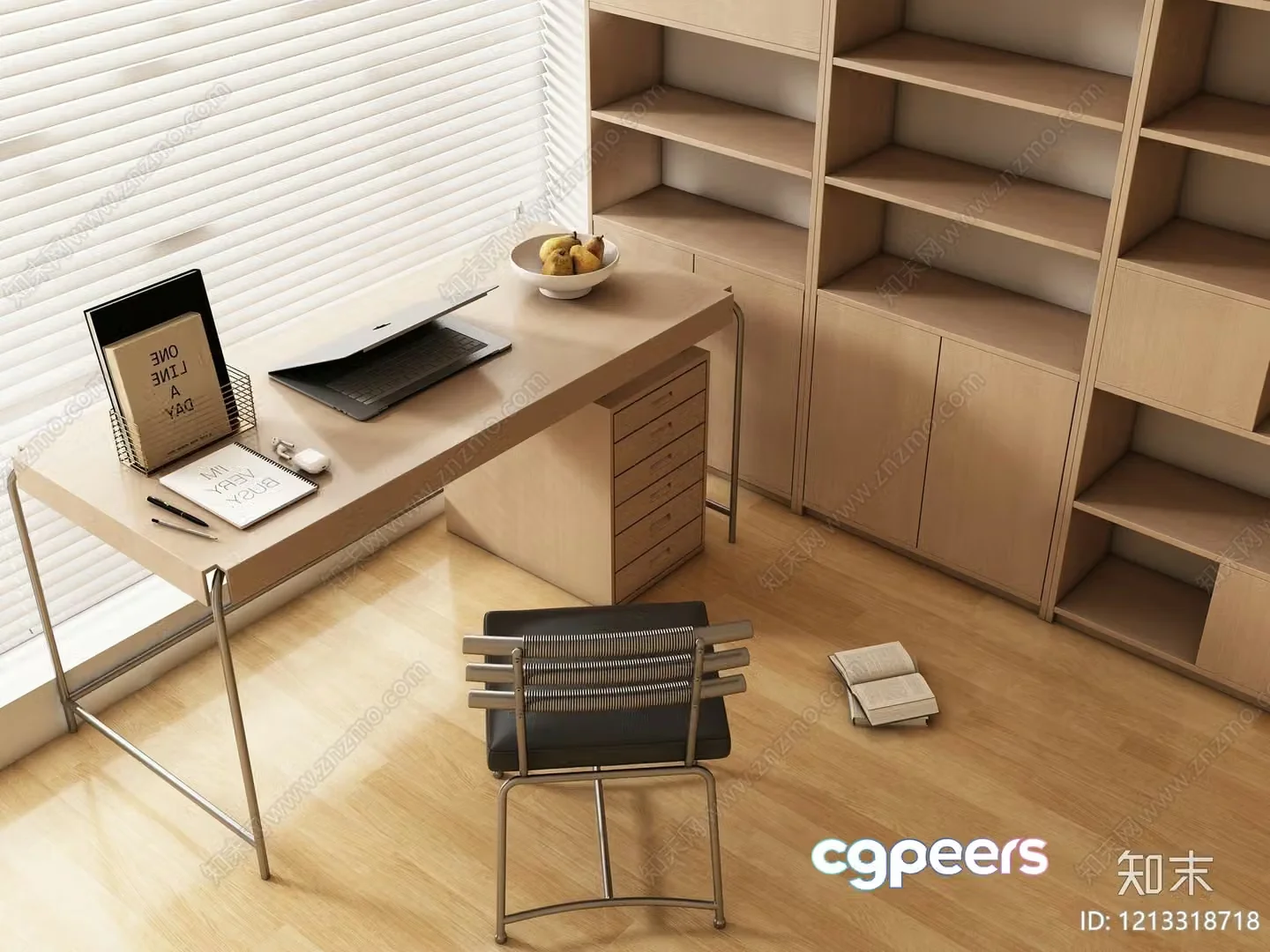 A Home Office 3D Model – 5521 – VRAY Render